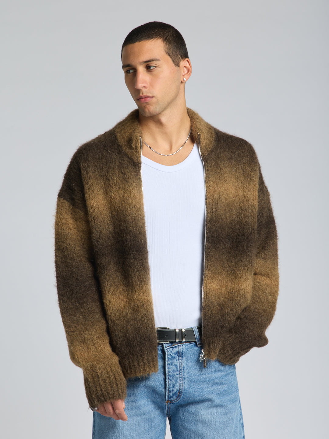ZIP ALPACA SWEATER
