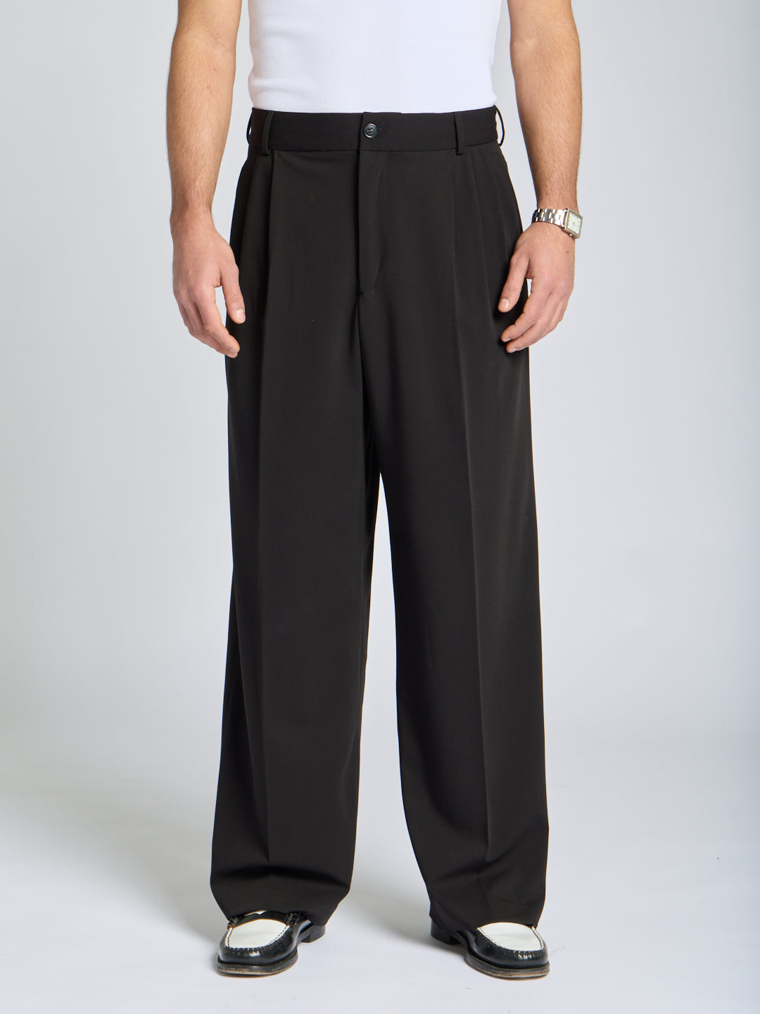WIDE LEG PINCE PANTS