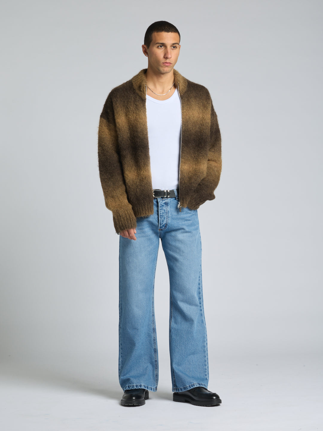 ZIP ALPACA SWEATER