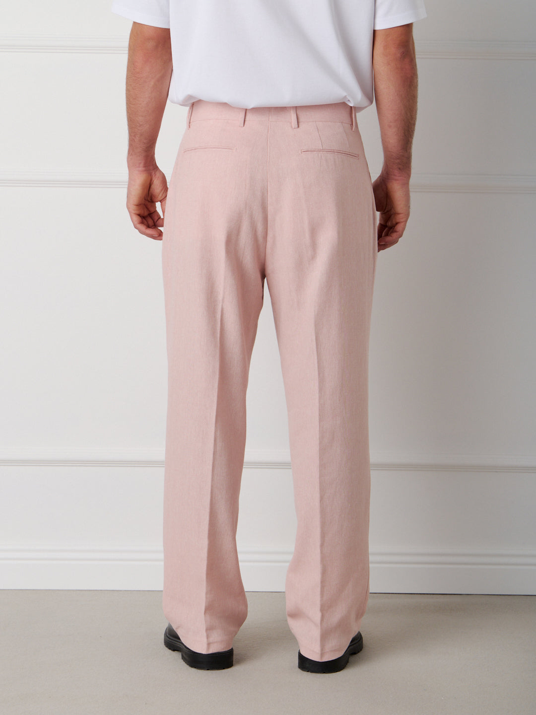 LINEN-COTTON TAILORED TROUSERS