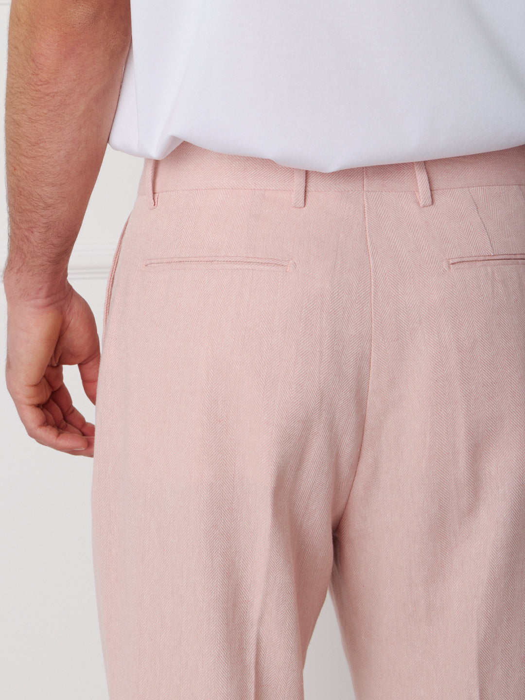 LINEN-COTTON TAILORED TROUSERS