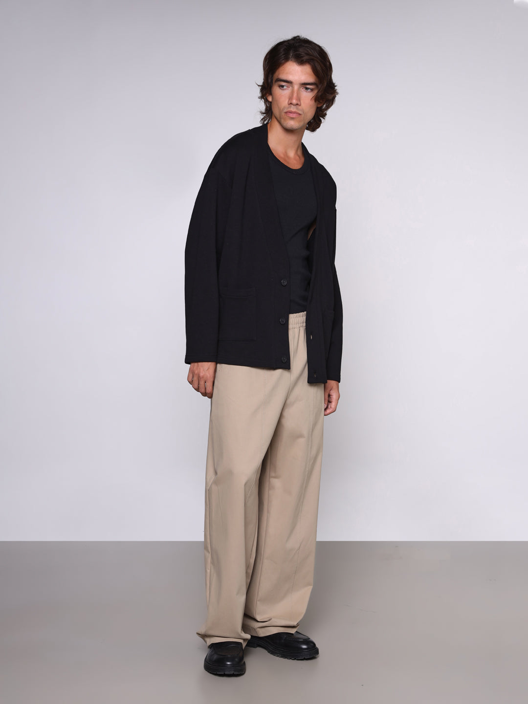 PEACHED GABARDINE BIGGY PANTS
