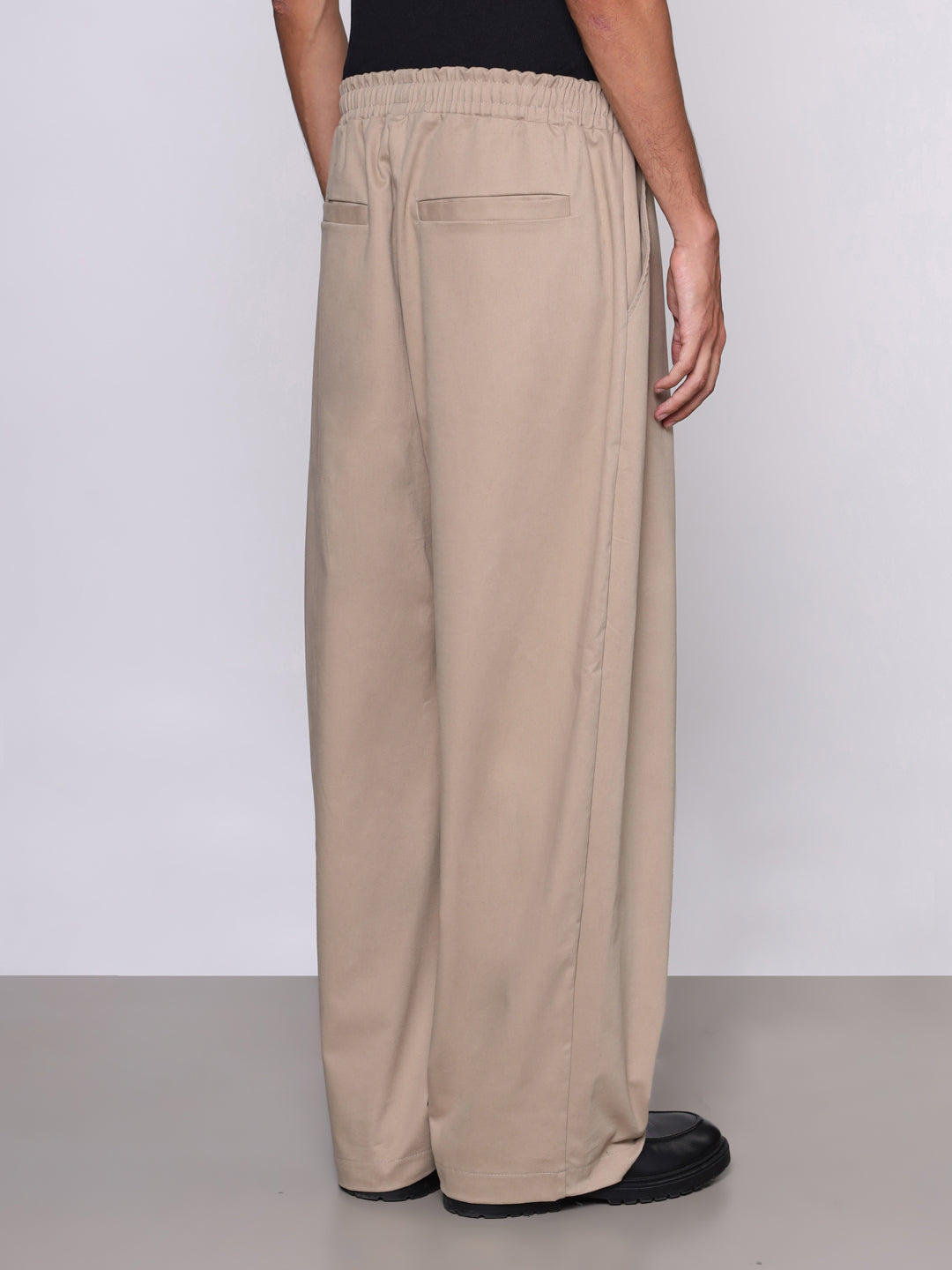 PEACHED GABARDINE BIGGY PANTS