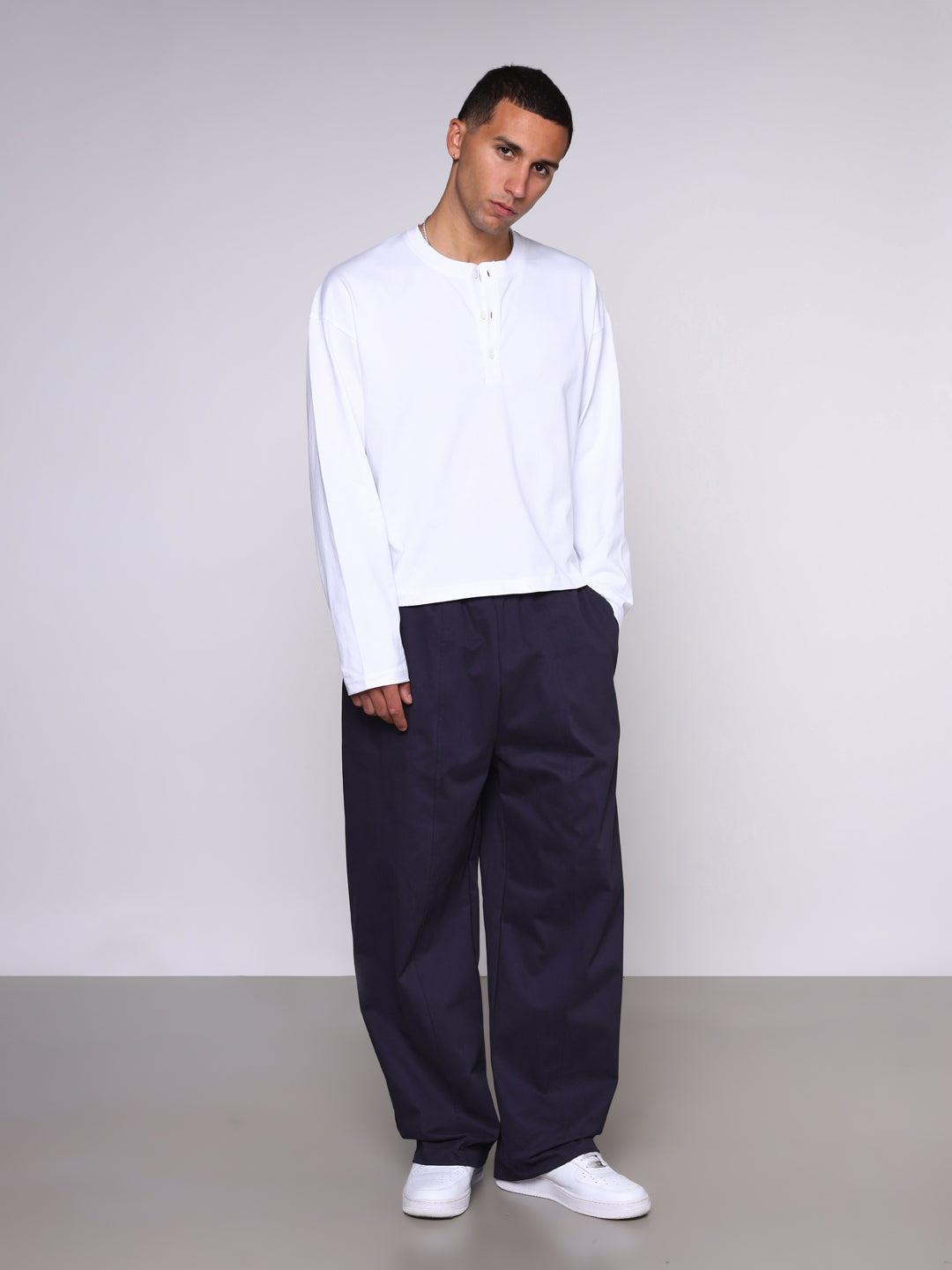 PEACHED GABARDINE BIGGY PANTS
