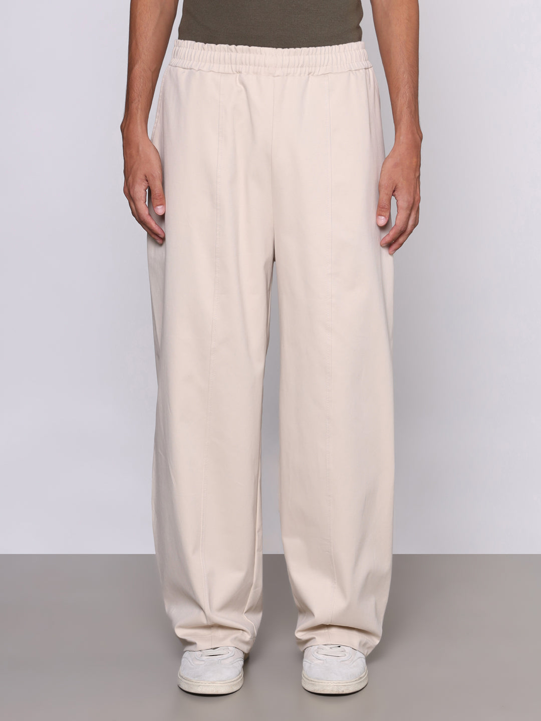 PEACHED GABARDINE BIGGY PANTS