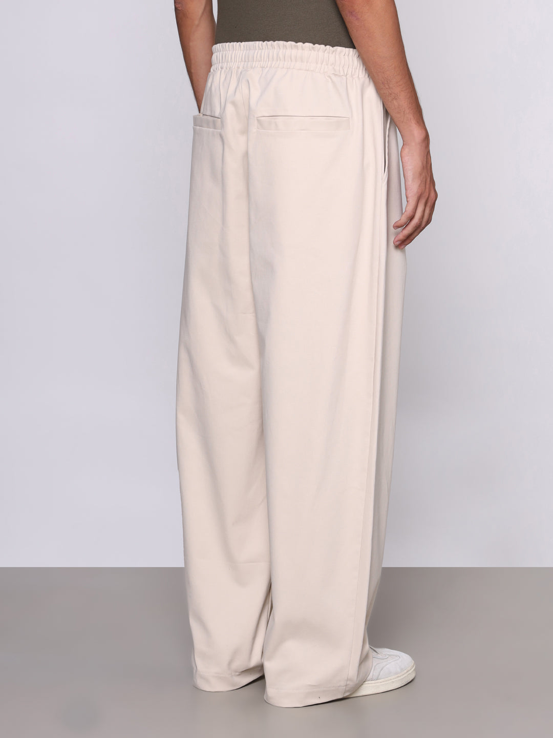 PEACHED GABARDINE BIGGY PANTS
