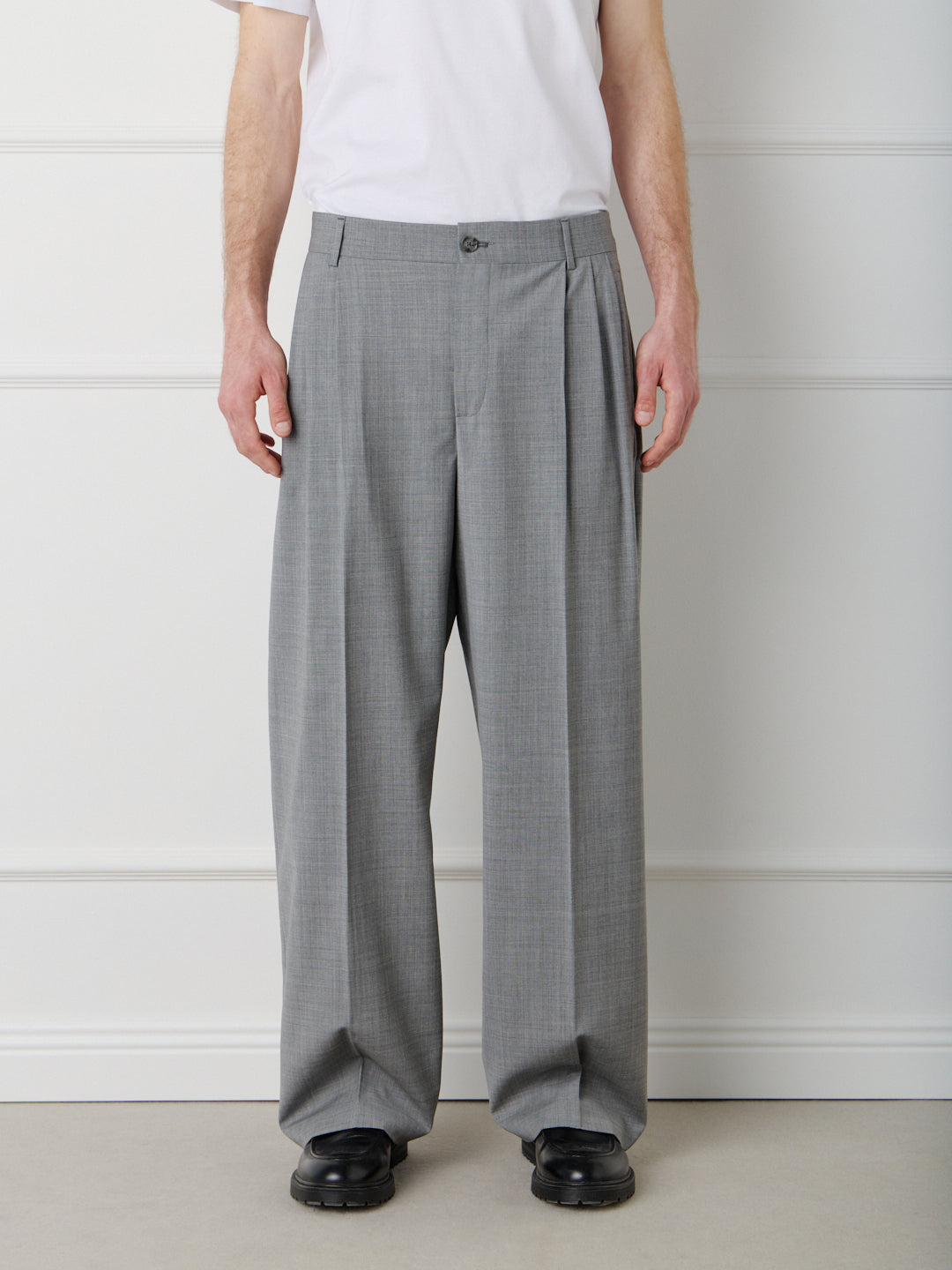WIDE LEG TAILORED PINCE PANTS