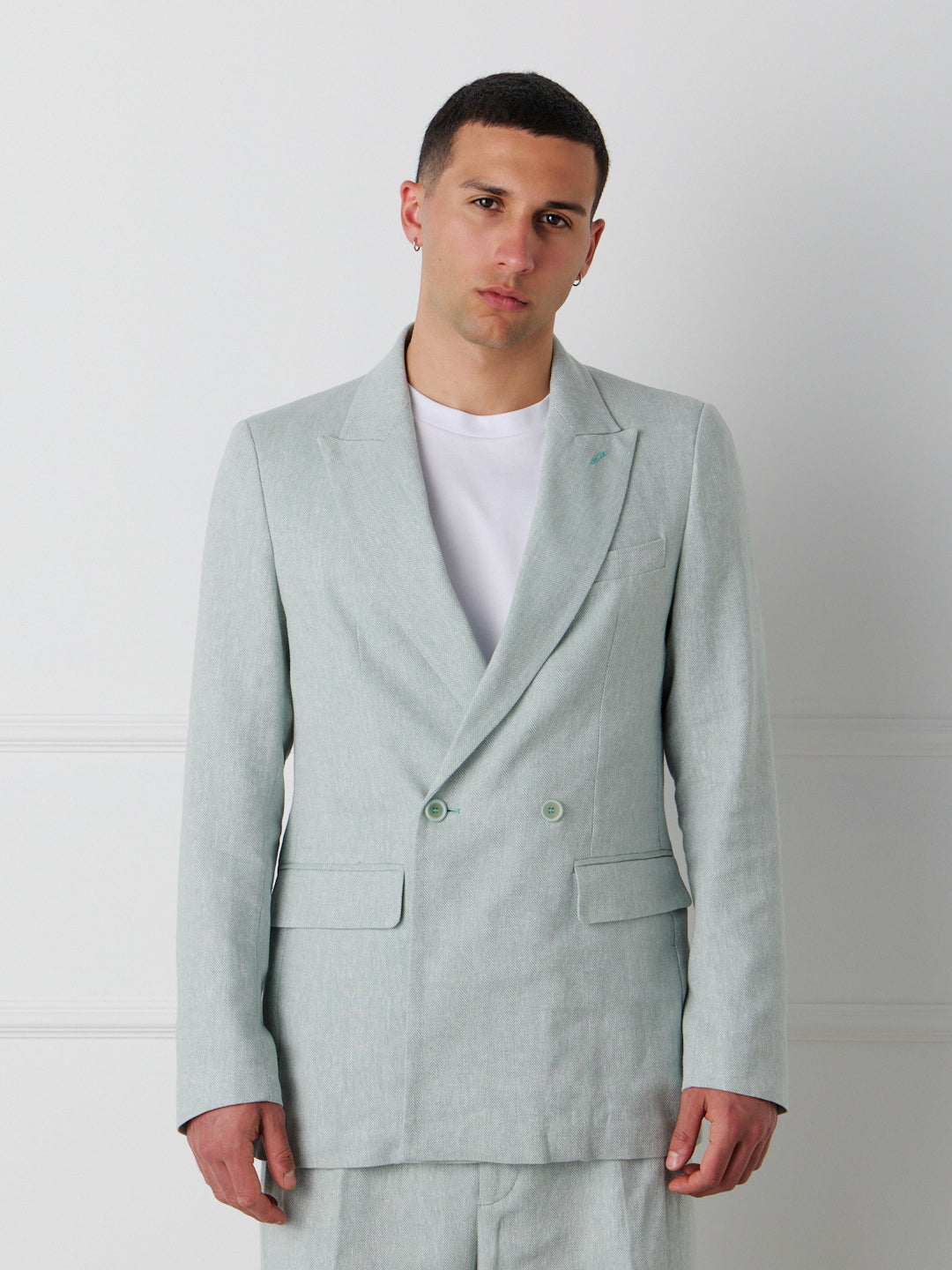 LINEN COTTON DOUBLE BREASTED JACKET
