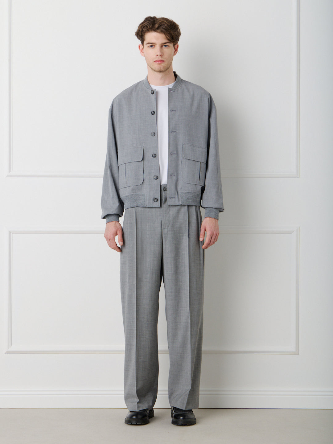 WIDE LEG TAILORED PINCE PANTS
