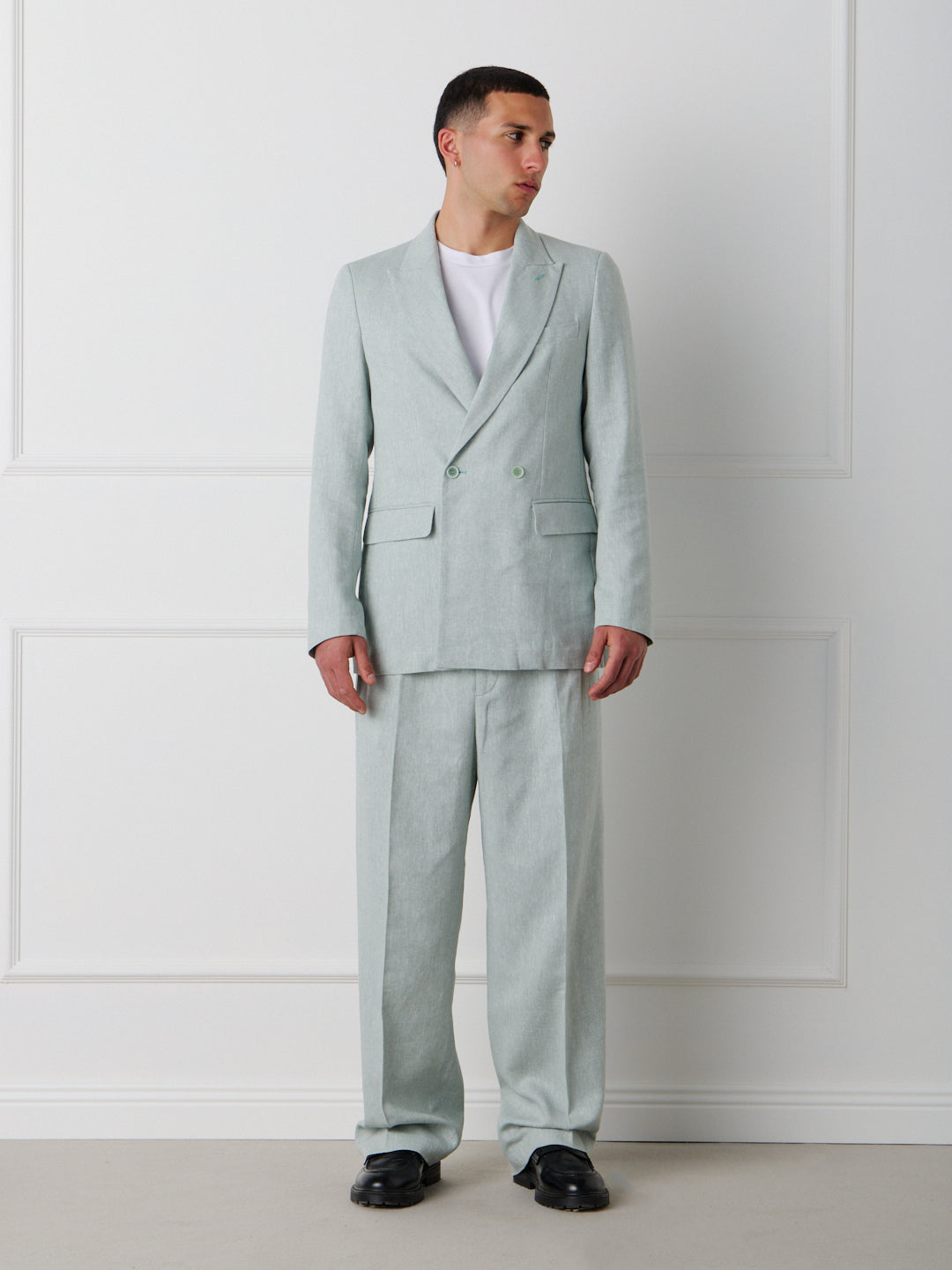 LINEN COTTON DOUBLE BREASTED JACKET