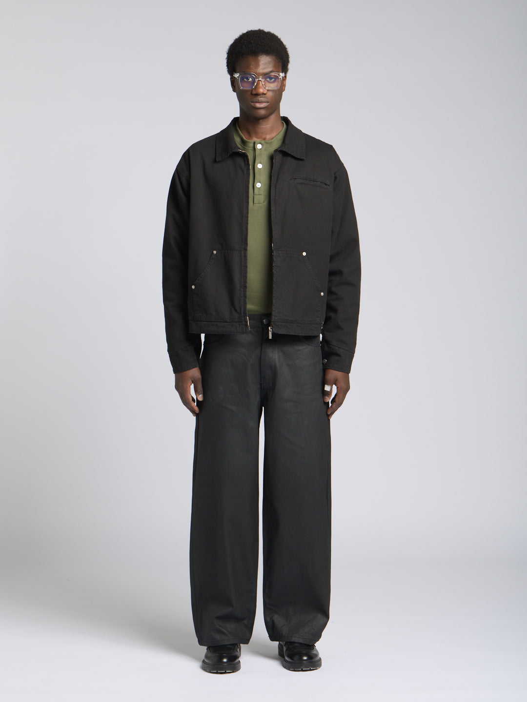 WAXED SUPER BAGGY DENIM