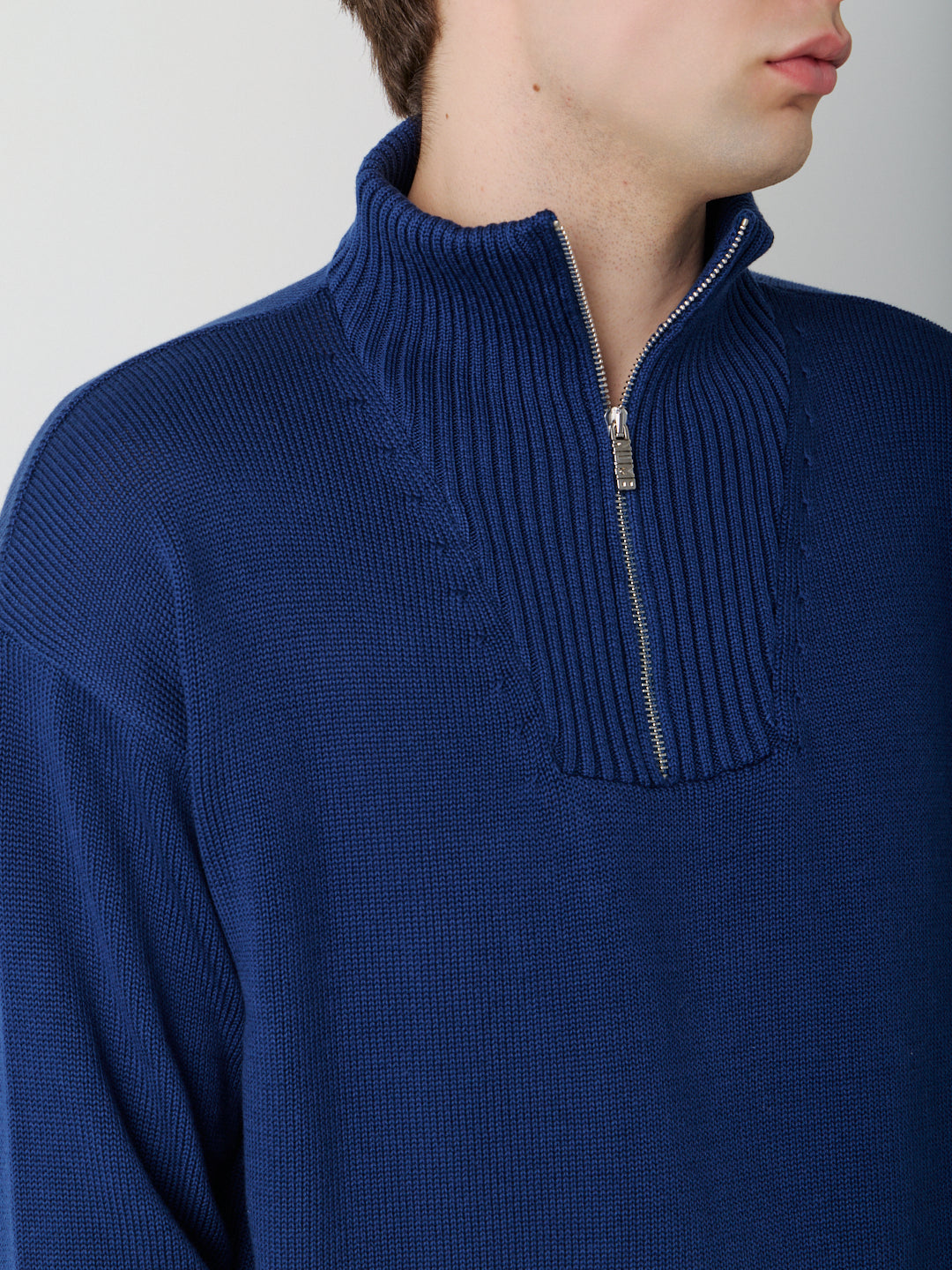 COTTON HALF ZIP SWEATER
