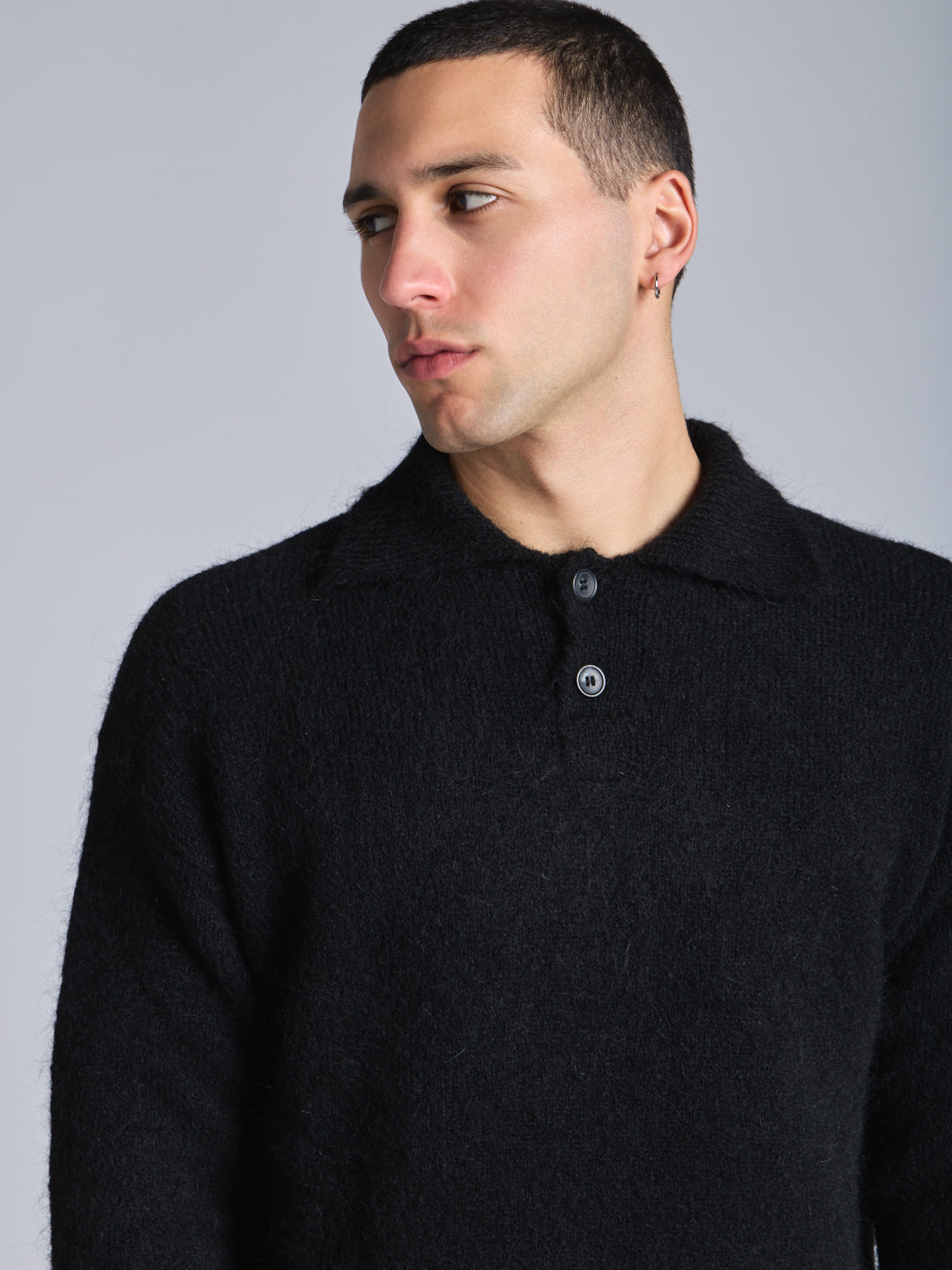 MOHAIR POLO SWEATER