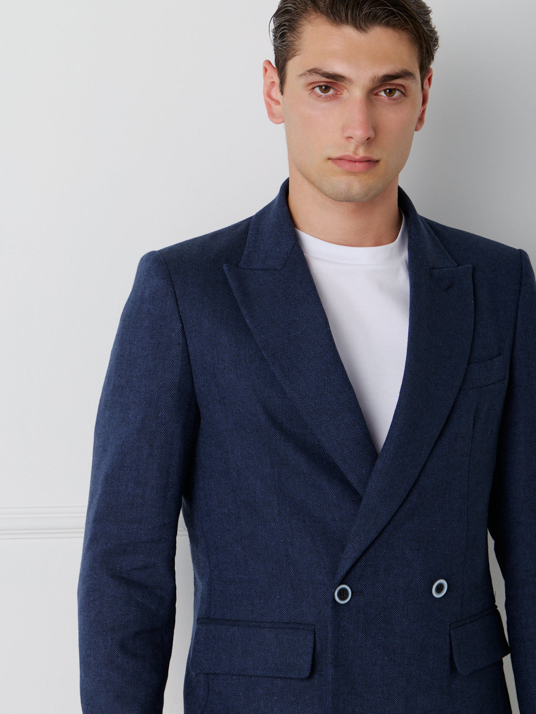 LINEN COTTON DOUBLE BREASTED JACKET