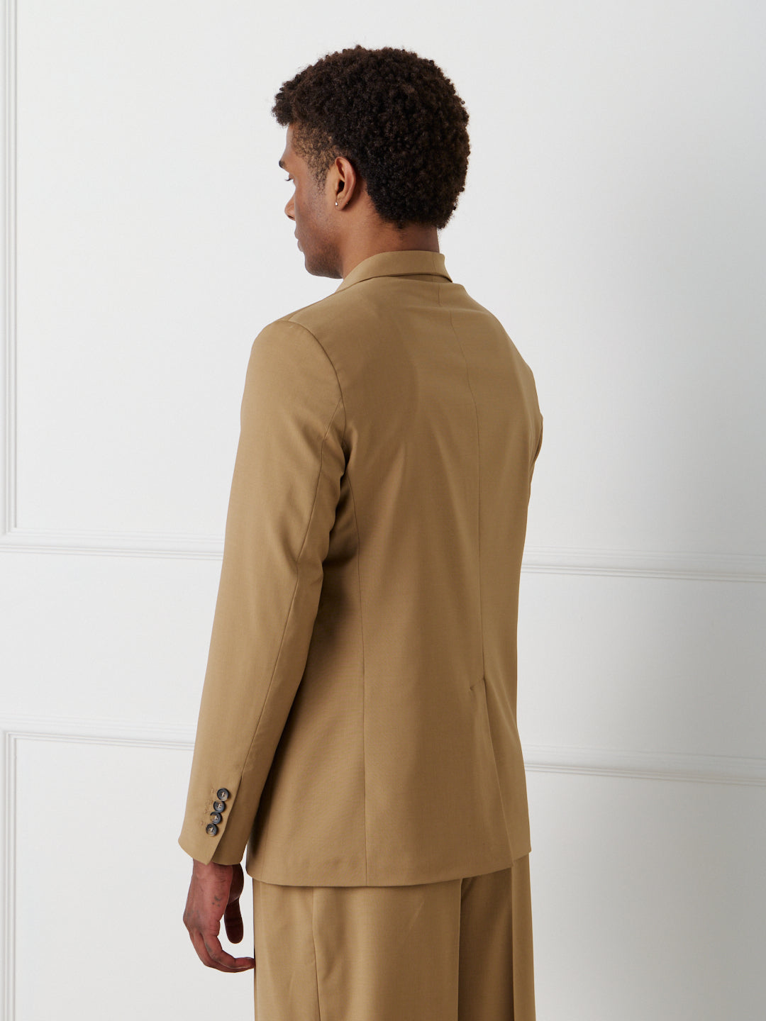 DOUBLE-BREASTED SHAWL COLLAR BLAZER