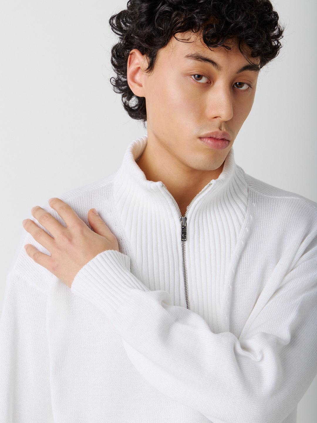 COTTON HALF ZIP SWEATER