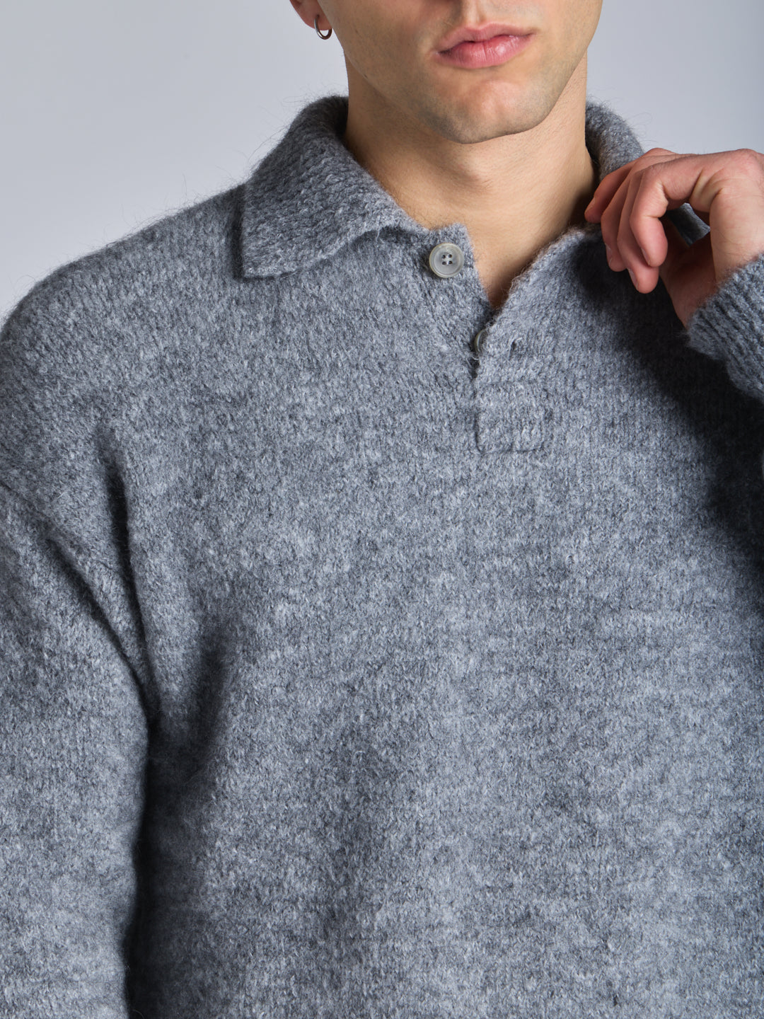 MOHAIR POLO SWEATER