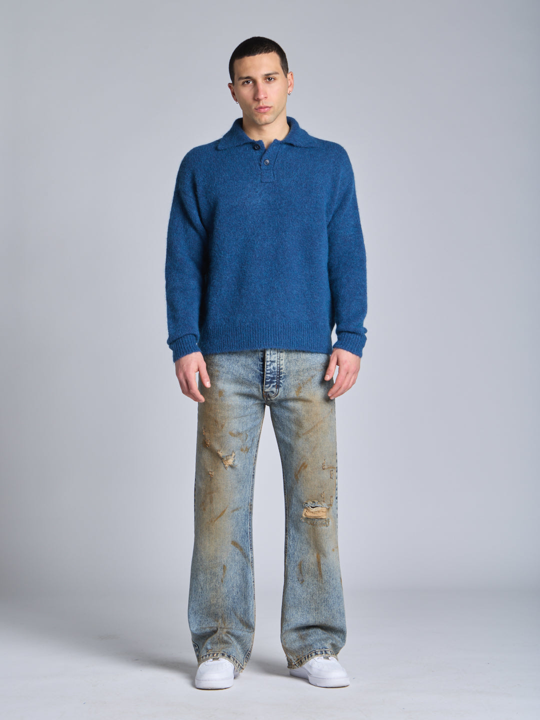 MOHAIR POLO SWEATER