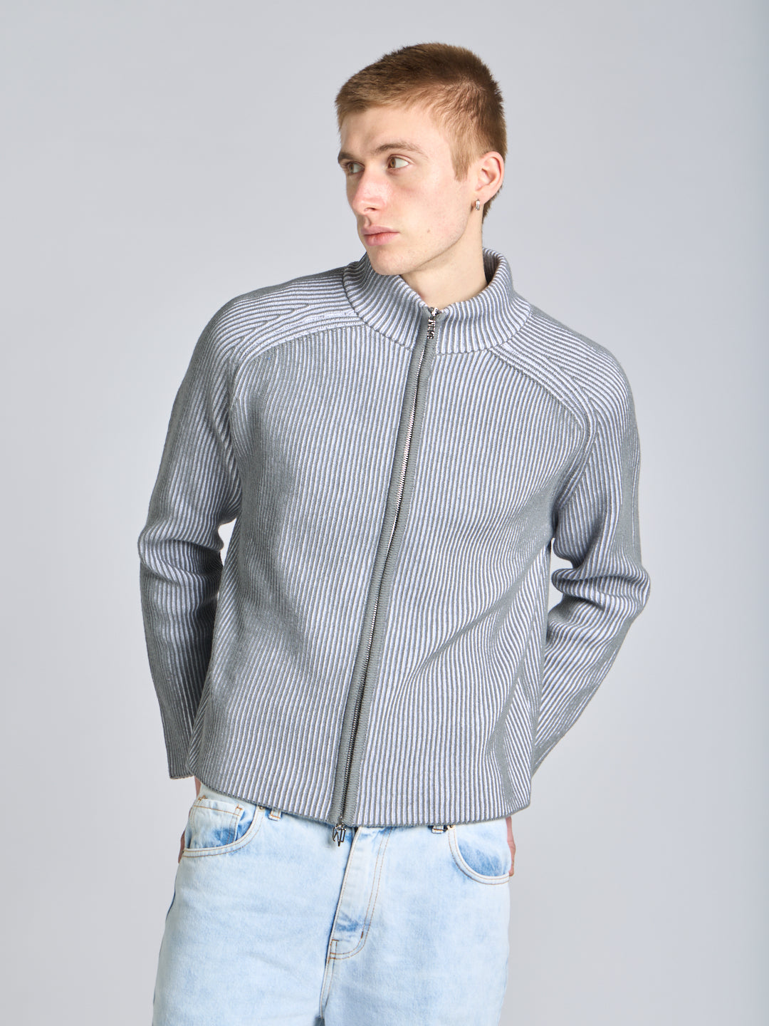 FULL ZIP COTTON SWEATER