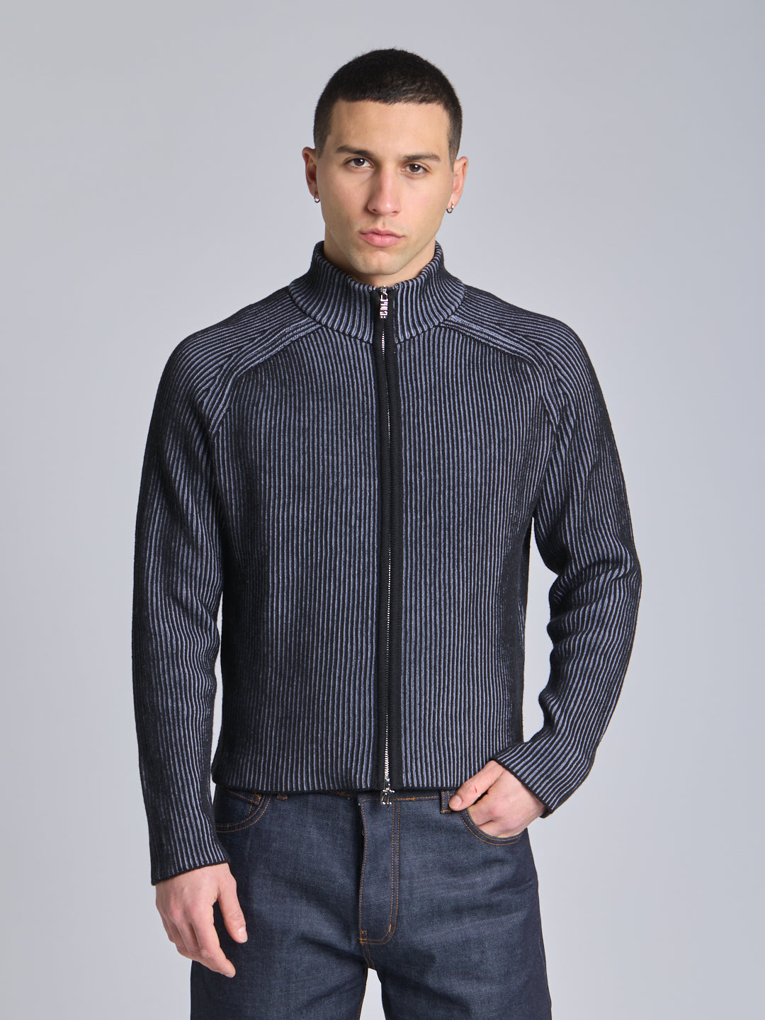 FULL ZIP COTTON SWEATER