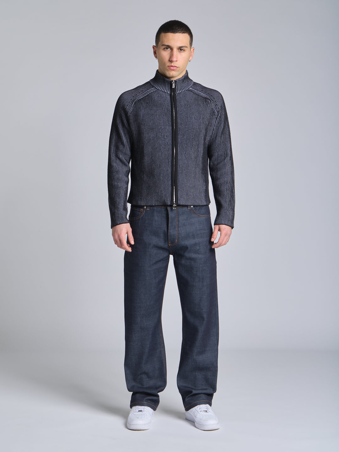 FULL ZIP COTTON SWEATER