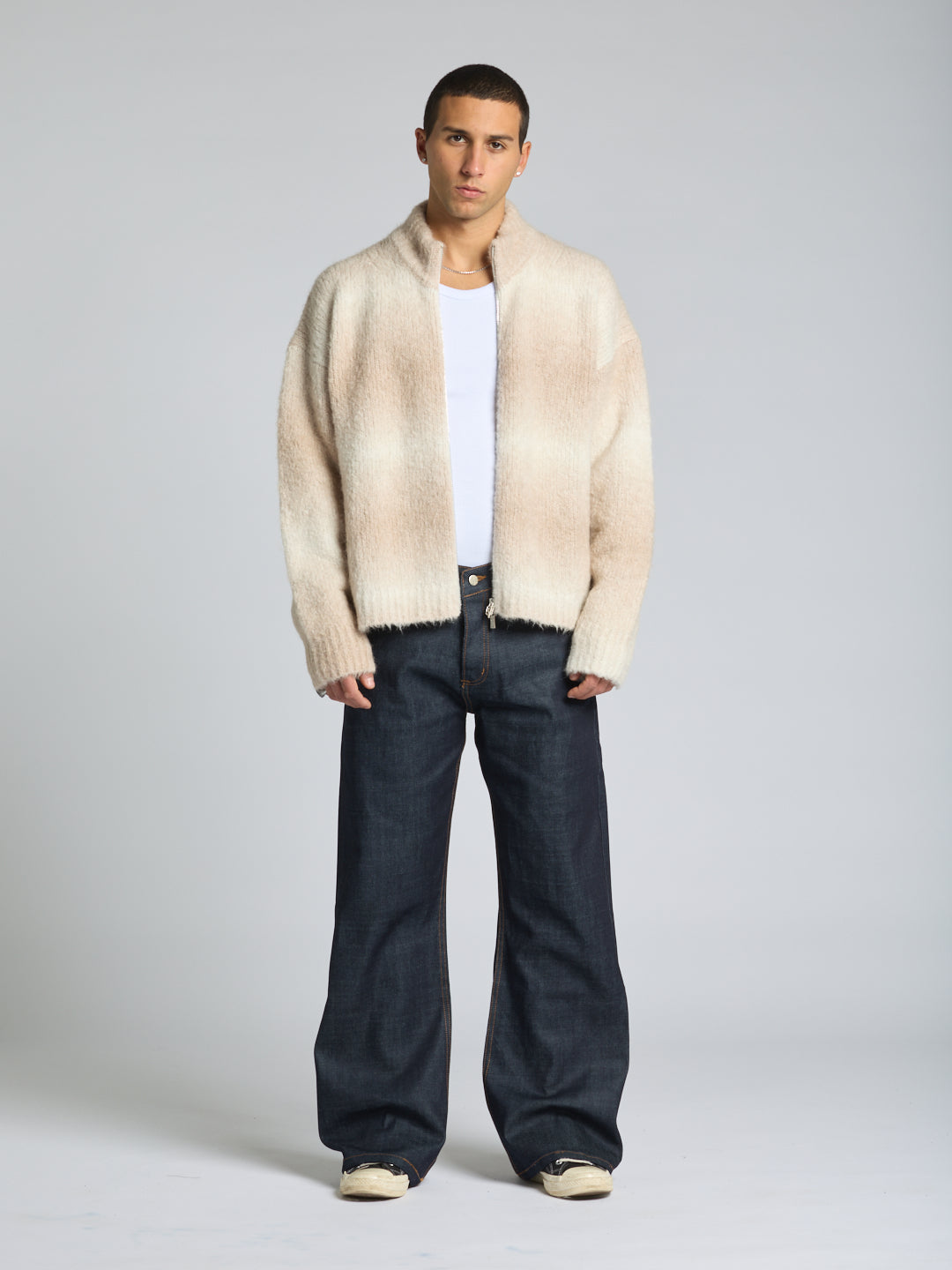 ZIP ALPACA SWEATER