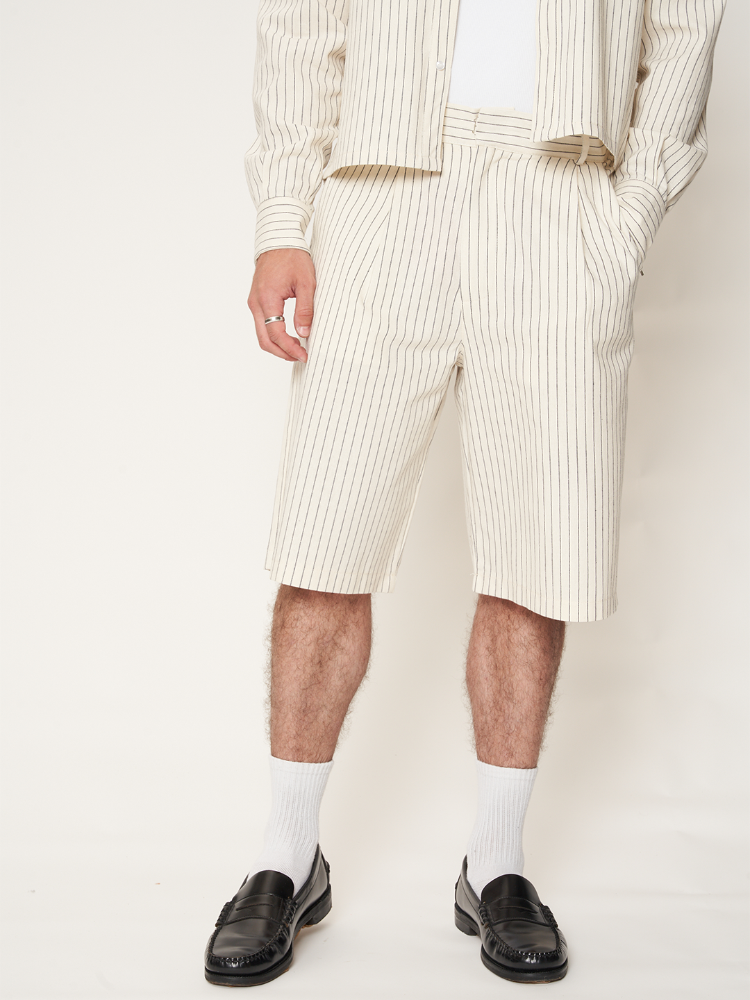 COTTON STRIPES JORTS