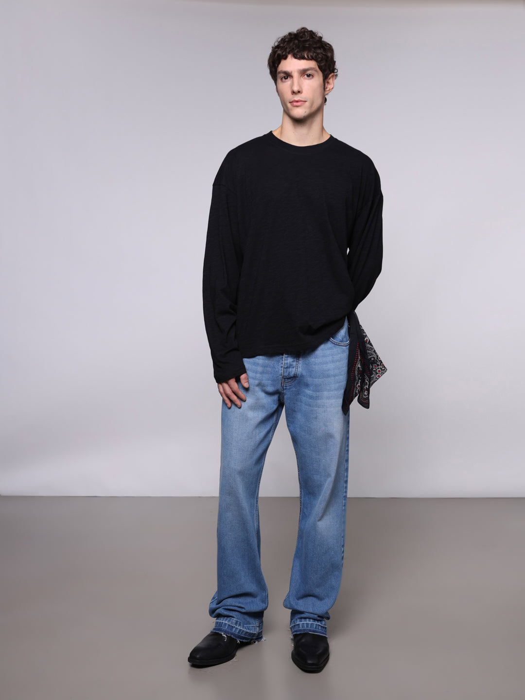 TEXTURED COTTON LONGSLEEVE