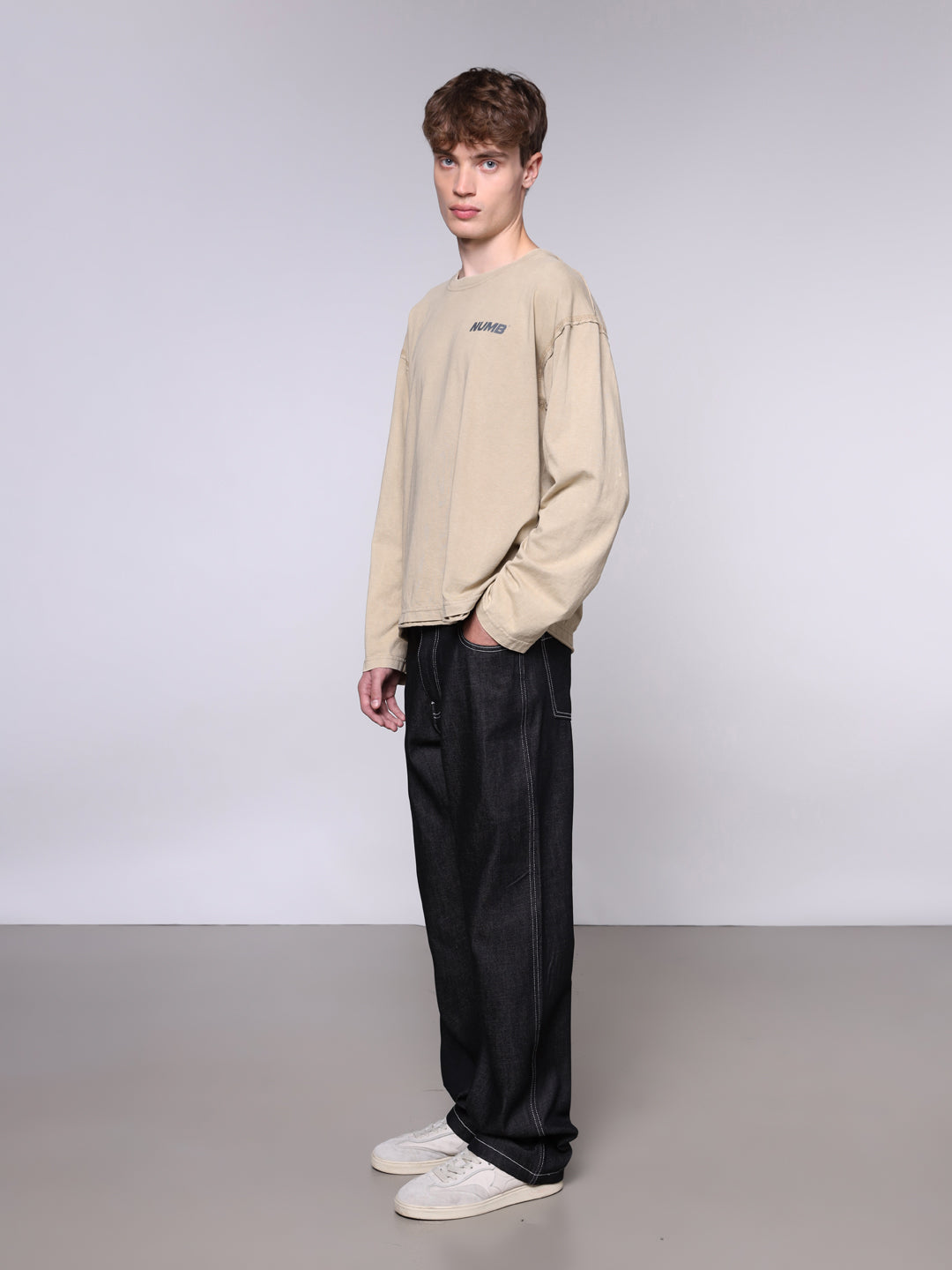 OZONE WASHED RAW EDGE LONGSLEEVE