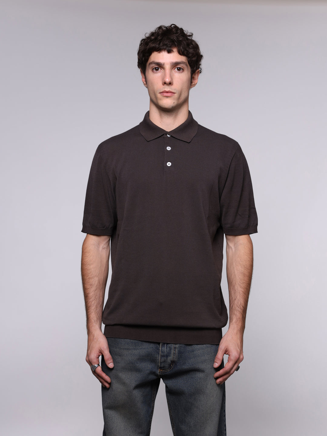 KNITTED ULTRAFINE COTTON POLO