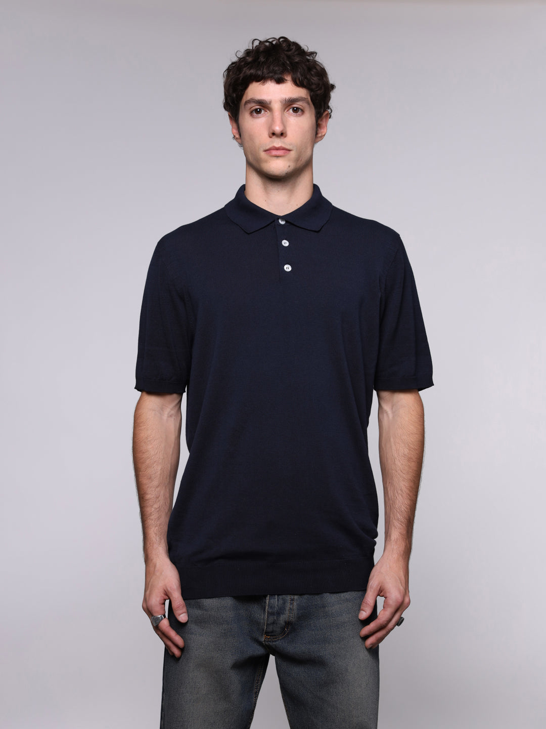 KNITTED ULTRAFINE COTTON POLO