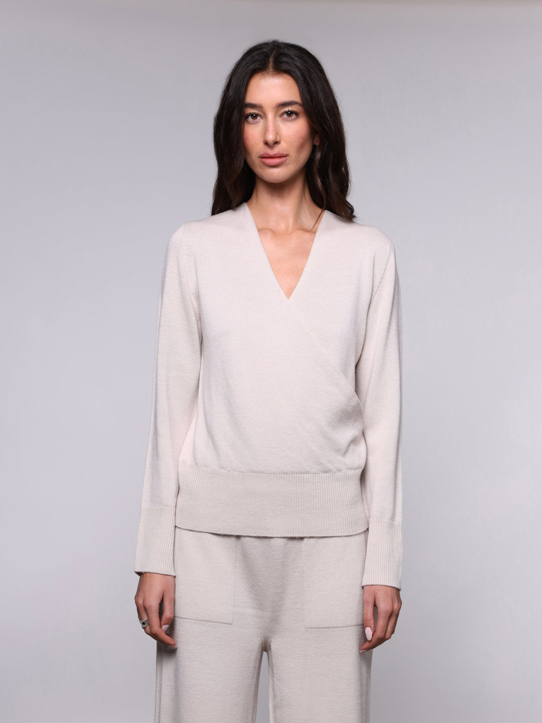 WOMEN'S WOOL WRAP KNIT SWEATER