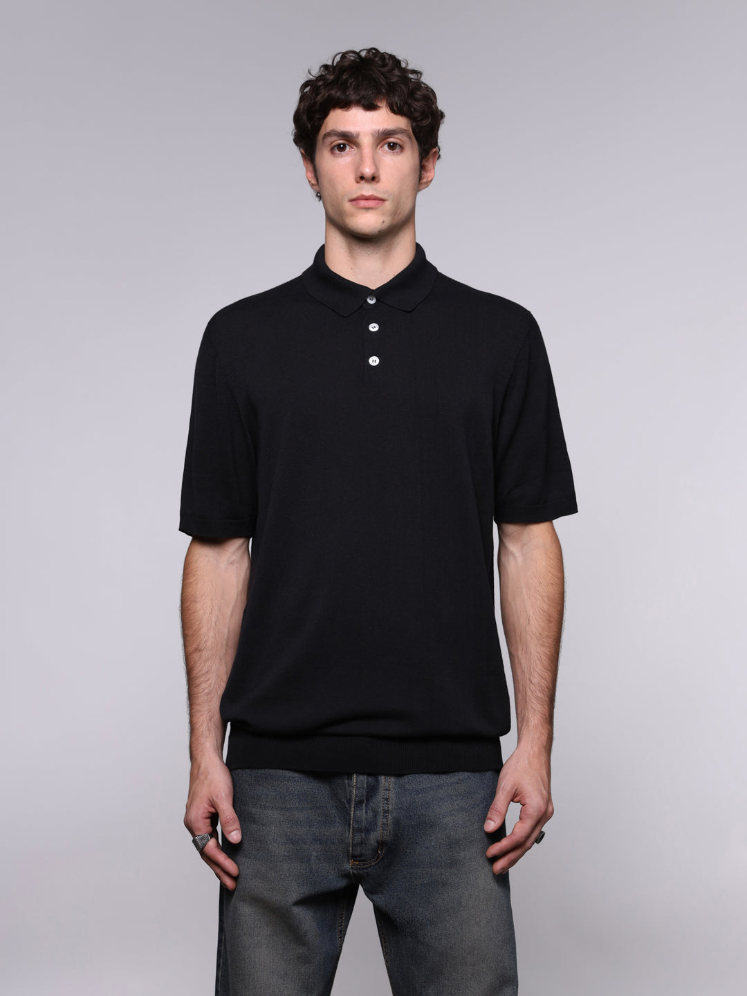 KNITTED ULTRAFINE COTTON POLO
