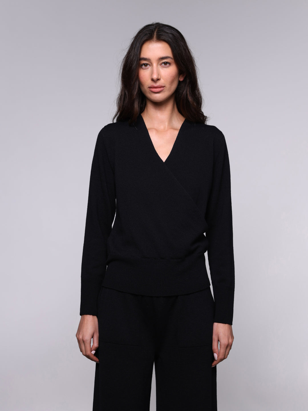 WOMEN'S WOOL WRAP KNIT SWEATER